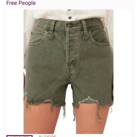 Free People Pants - Free People Makai Cutoff Shorts in Army Green Size 29-30 waist / retro / Y2K